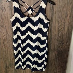 Navy and white dress